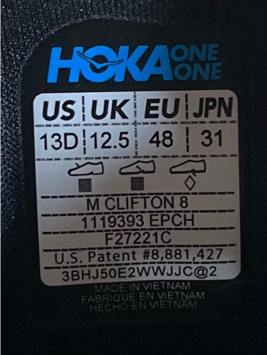 Hoka One One Clifton 8 Mens Size 13 (D) Running Shoes Sneakers Yellow Black main image 8